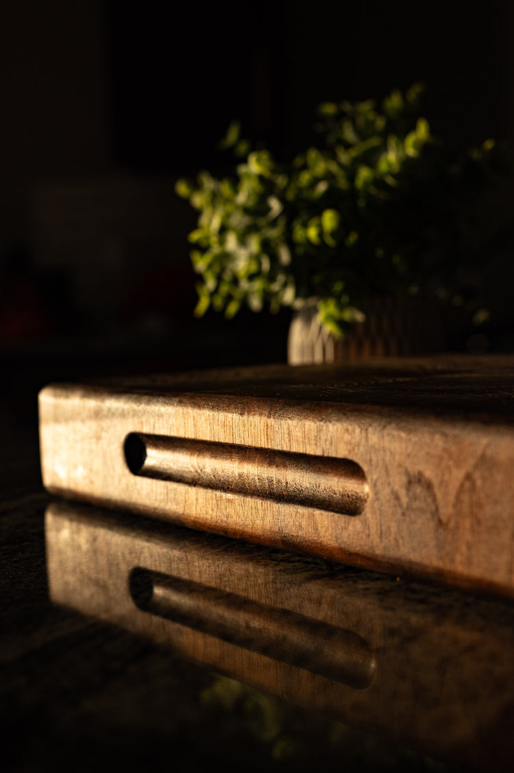 Handcrafted walnut end-grain cutting board by 207 Woodworks, made in Maine.