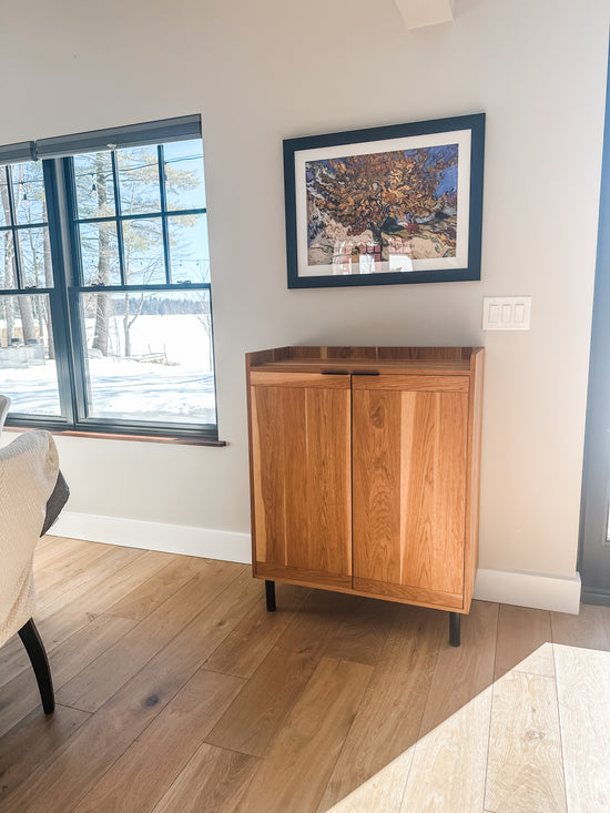 Hickory dry bar cabinet