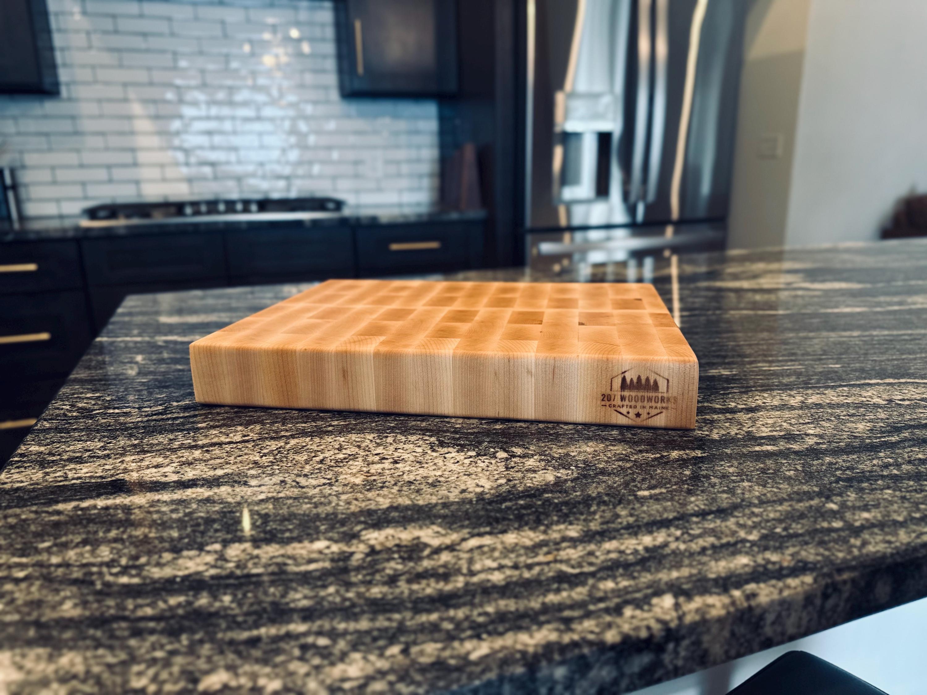 Hard maple end grain cutting board